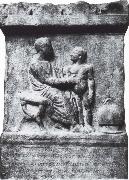 ett grekiskt monument over en lakare